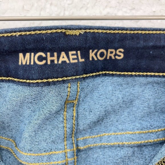 MICHAEL KORS Blue Dark Wash Cropped Skinny Jeans Size 8 - Picture 3 of 4